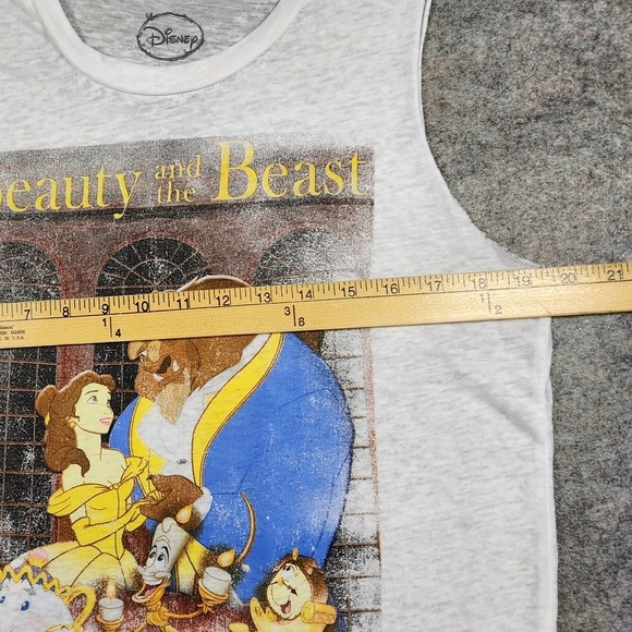 Disney Beauty and the Beast Sleeveless White Tee Size Medium - Picture 5 of 7